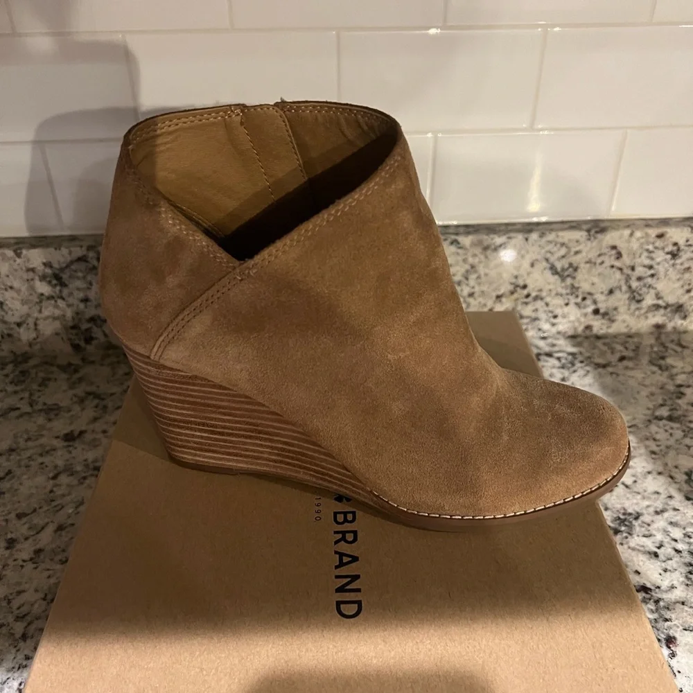 Lucky Brand Suede Wedge Booties - Picture 4 of 10